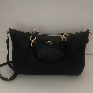 New - Coach Ally Satchel Pebble Leather - Black